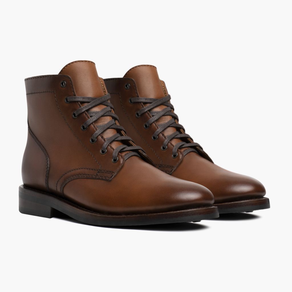 Mens Lace Up Leather Formal Shoes with Contrasting Laces and Soles (Color: Brandy, Size: UK 12) by Absolute Footwear