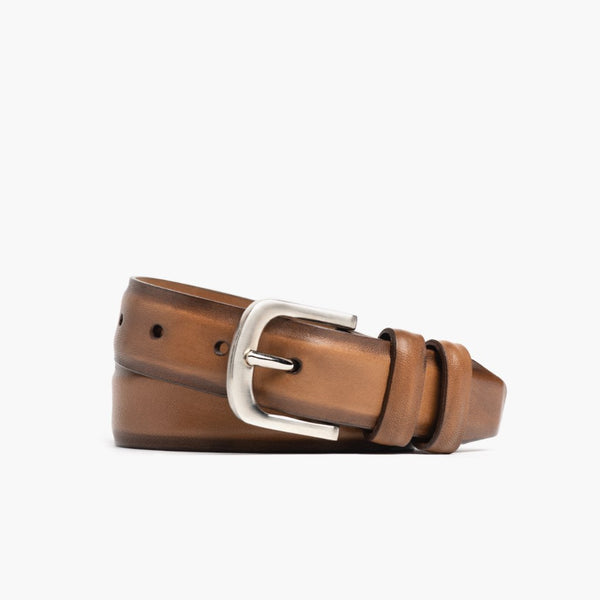 Men's Slim Leather Belt In Sandstone Tan Suede - Thursday Boot Company