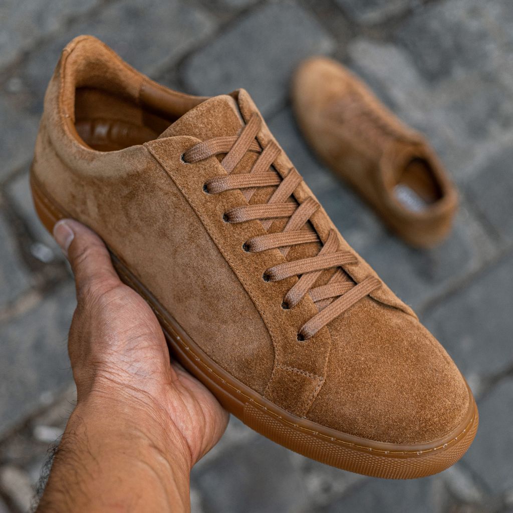 Men's Premier Low Top In Tan 'Camel' Suede Thursday Boot Company