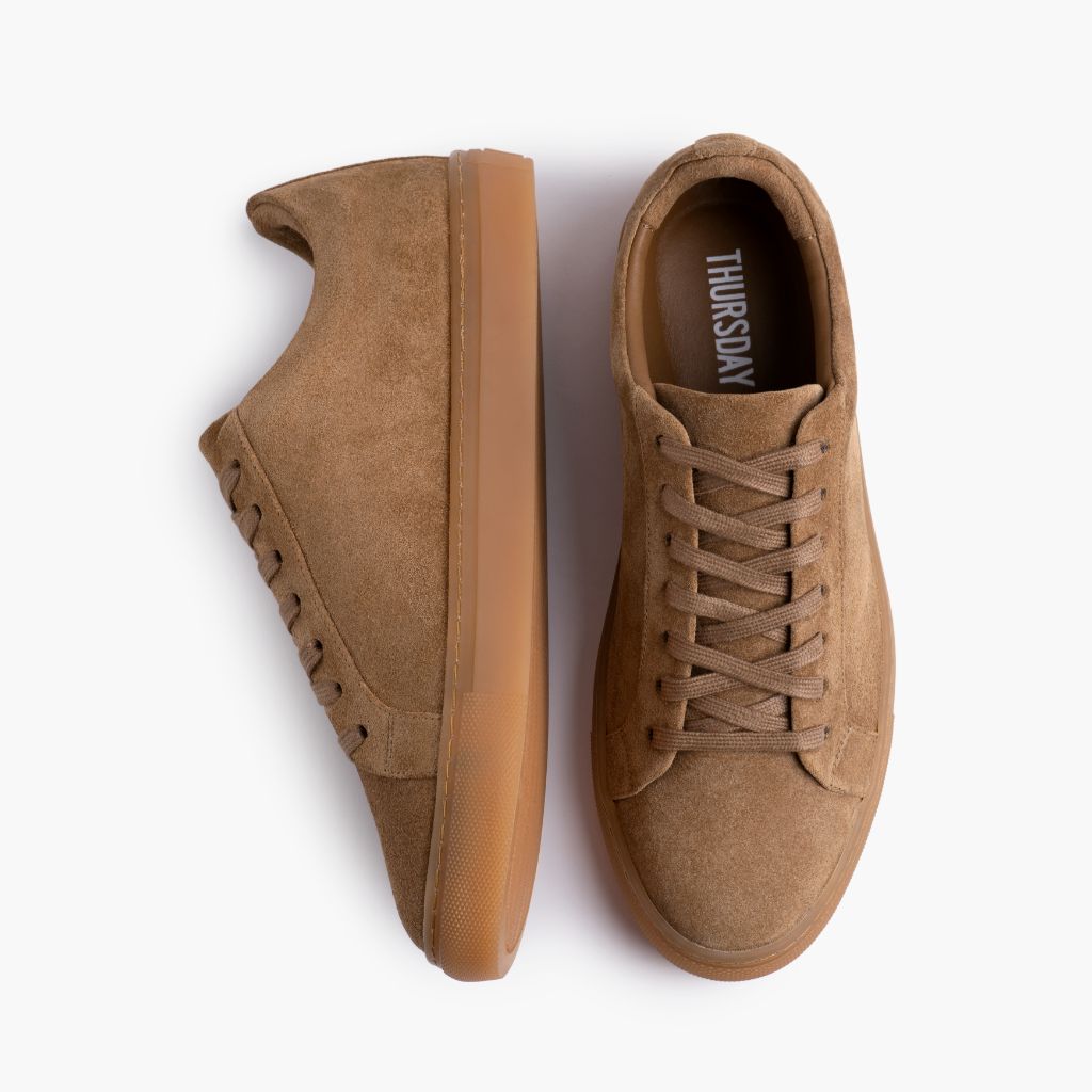 Men's Premier Low Top In Tan 'Camel' Suede - Thursday Boot Company