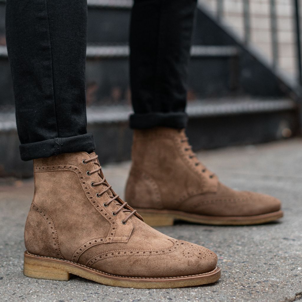 Wingtip Boot In Light Brown Suede Thursday Boots