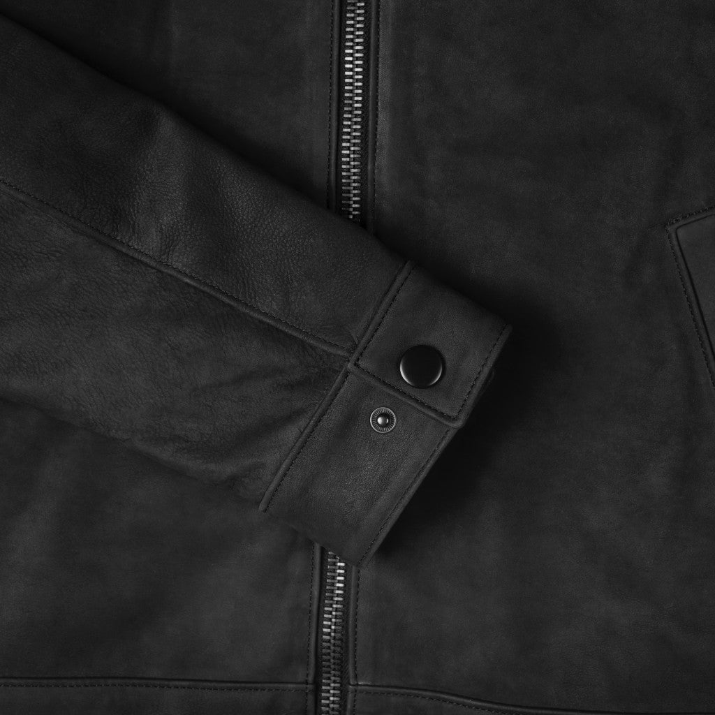Matt: Men's Black Leather Jacket