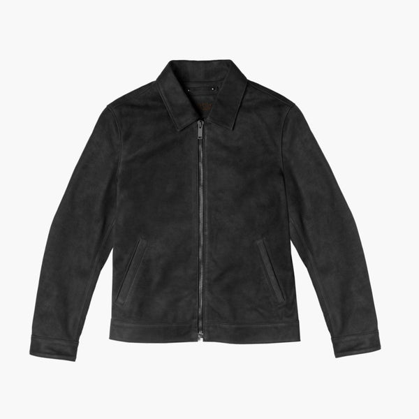 Men's Racer Jacket In Black Matte Leather - Thursday Boot Company