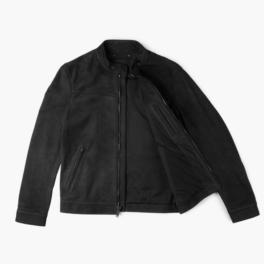 Men's Roadster Jacket In Black Matte Leather - Thursday Boot Company