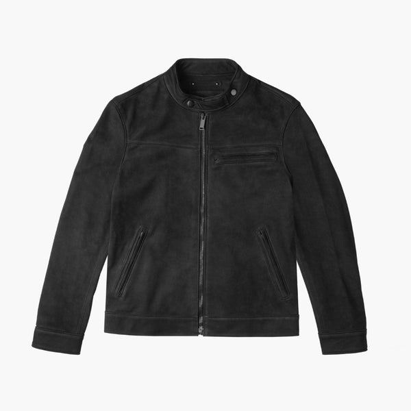 Men's Racer Jacket In Black Matte Leather - Thursday Boot Company