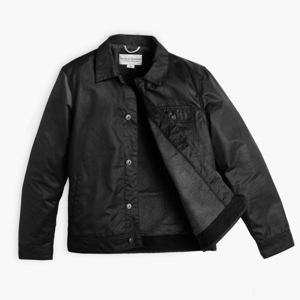 【undecorated】Coating Canvas Jacket Waterproof Canvas Jacket | Waxed Canvas for Men – Iron & Resin