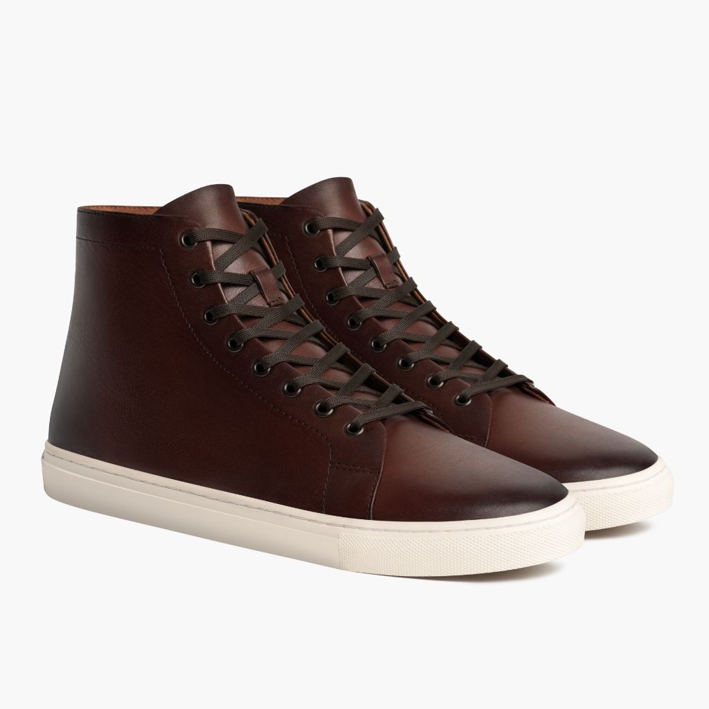 Leather high top tennis shoes Clearance