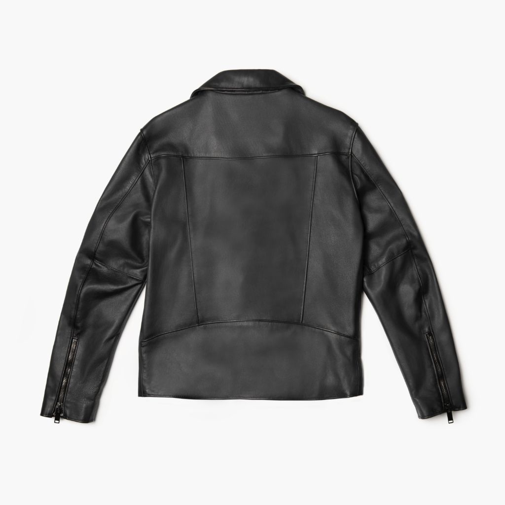Men's Motorcycle Jacket In Black Leather