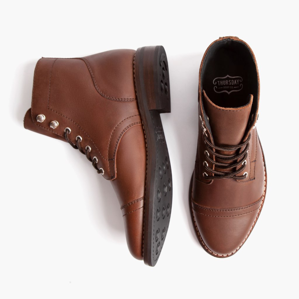 Thursday Boot Company Women's Whiskey Leather STNDCaptain Lace-Up Size 7.5 Thursday Boot Company Women's Whiskey Leather STNDCaptain Lace-Up Size 7.5