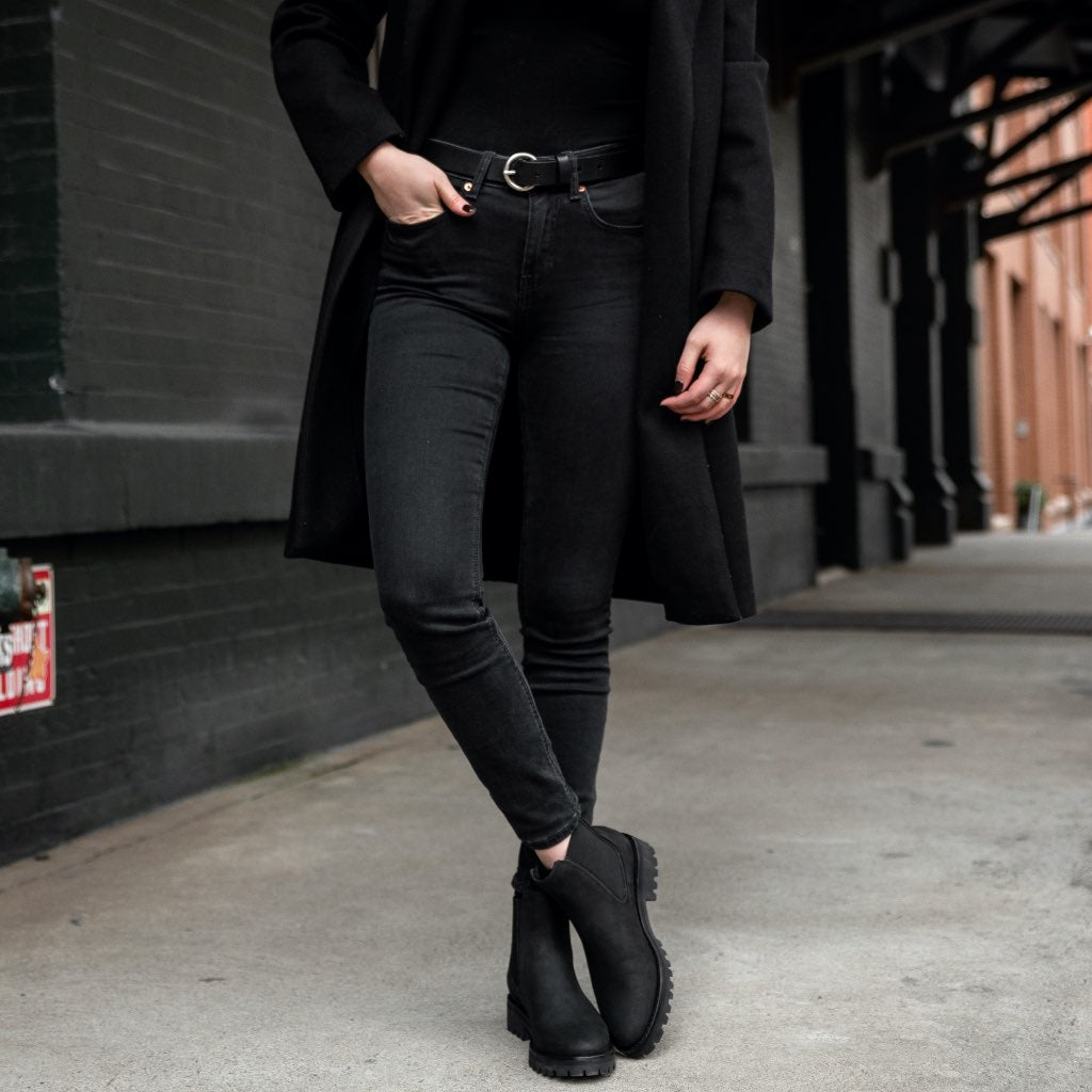 Women's Classic Leather Belt In Black Matte - Thursday Boot Company