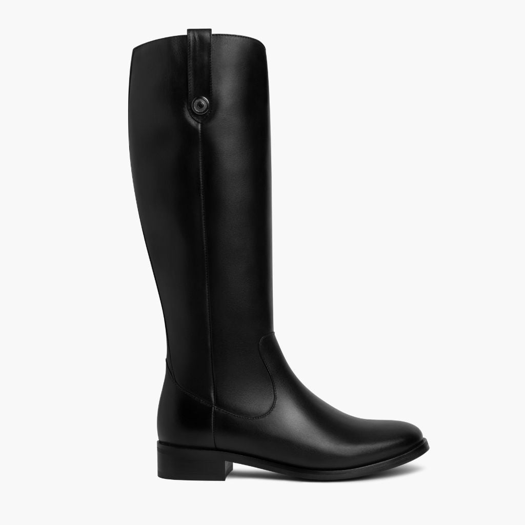 Women's Crown Zip-Up Riding Boot in Black - Thursday