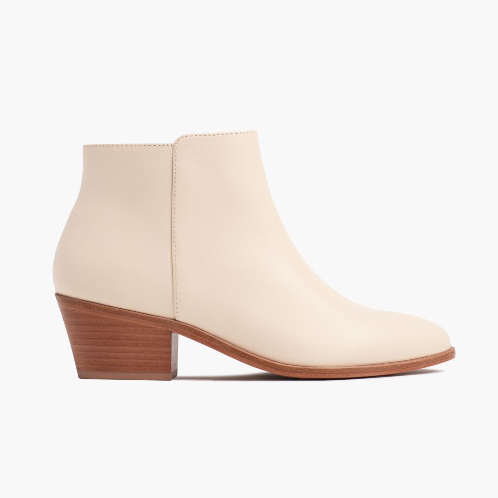 Women's Downtown Bootie In Beige Leather - Thursday Boot Company