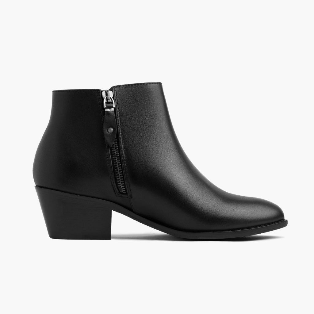 Women's Downtown Bootie In Black Leather - Thursday Boot Company Women's Downtown Bootie In Black Leather - Thursday Boot Company