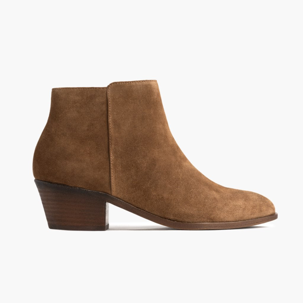 Women's Downtown Bootie In Golden Brown Suede - Thursday Boots