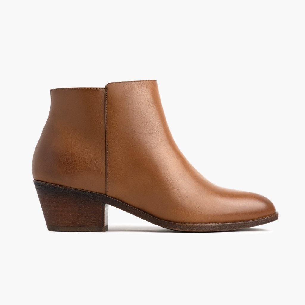 Women's Downtown Bootie In Toffee Tan Leather - Thursday Boot Company