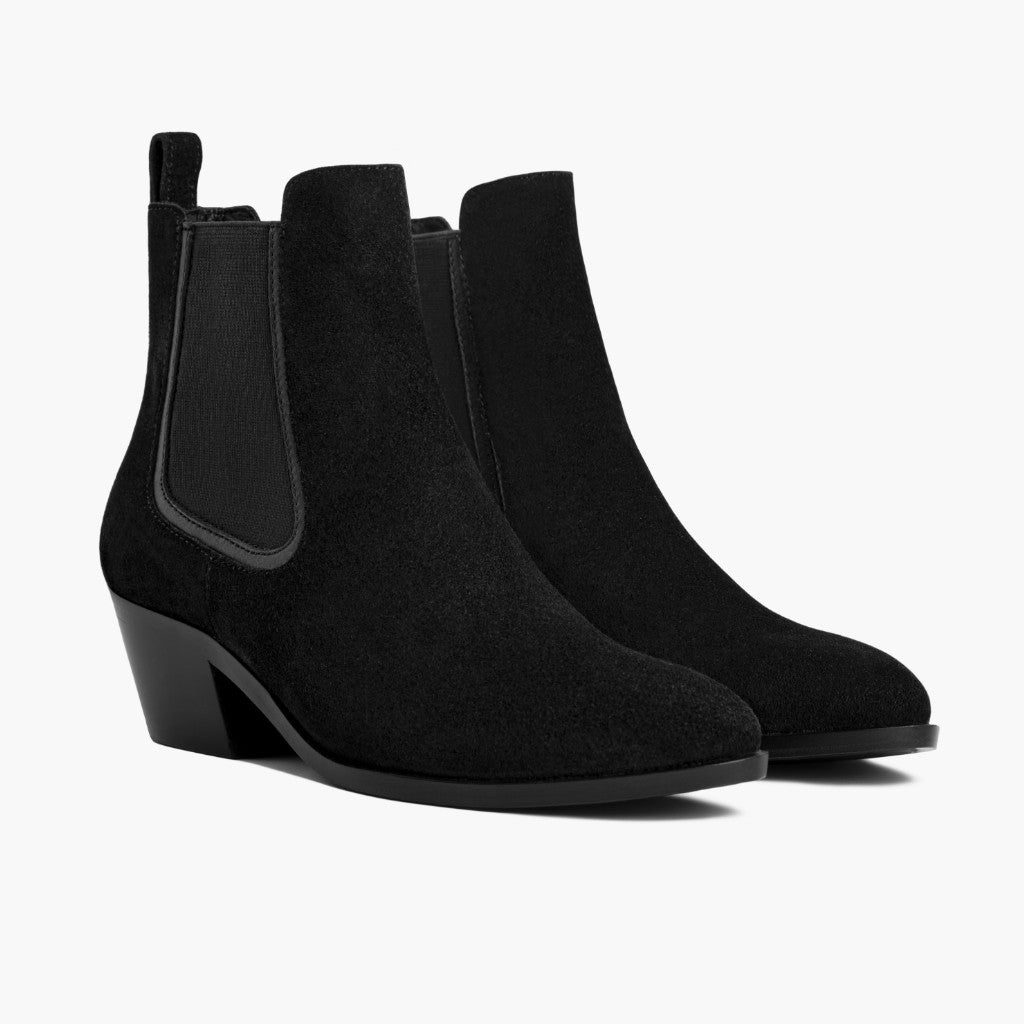 Thursday Boot Company Women's Black Suede Duchess Bootie Chelsea Size 7