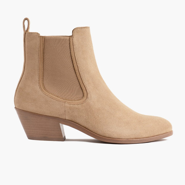 Women's outlets Suede Tan Block Heel Chelsea Boots