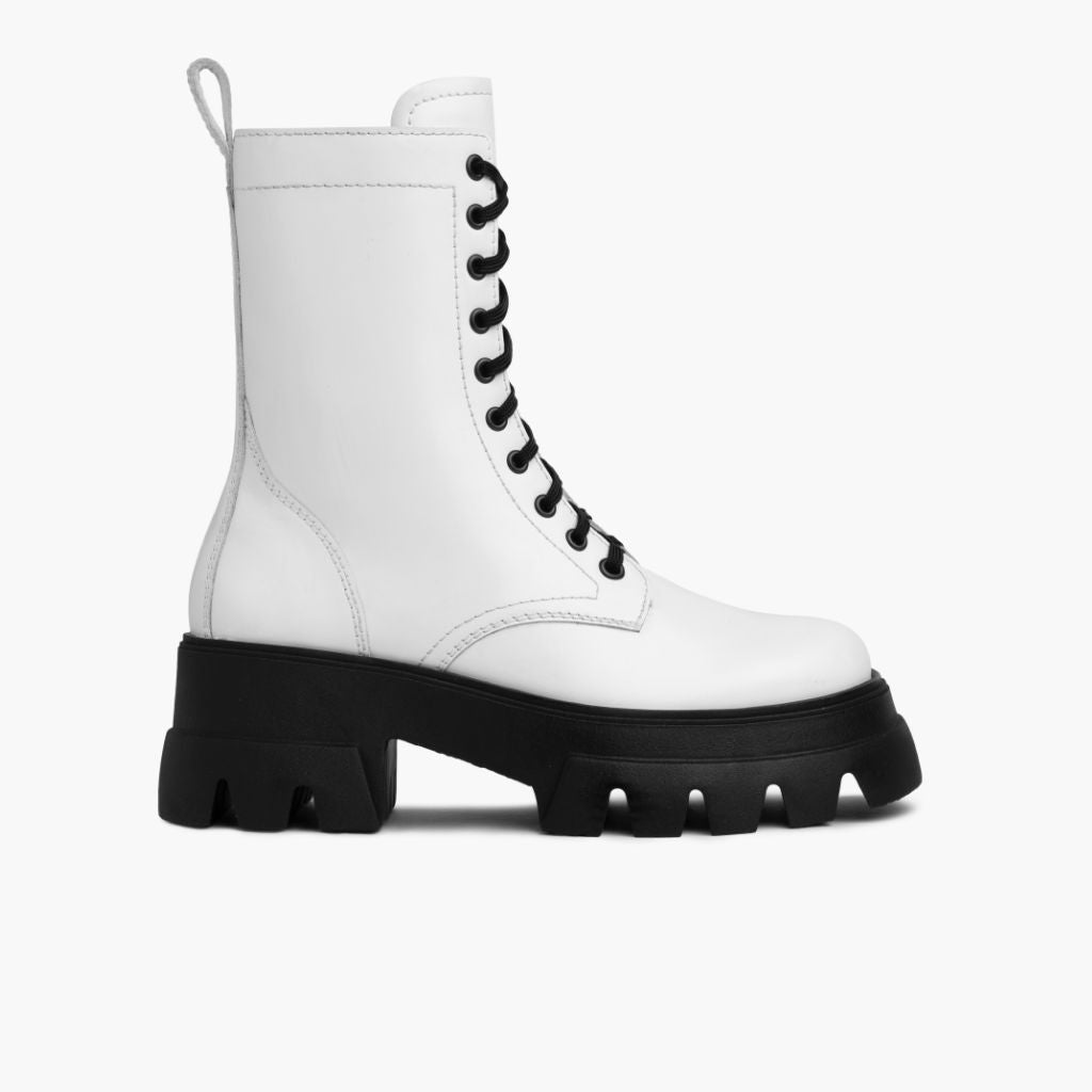 Thursday Boots Women's Sz 9 White Patent Leather Combat Lace Up Boots ...