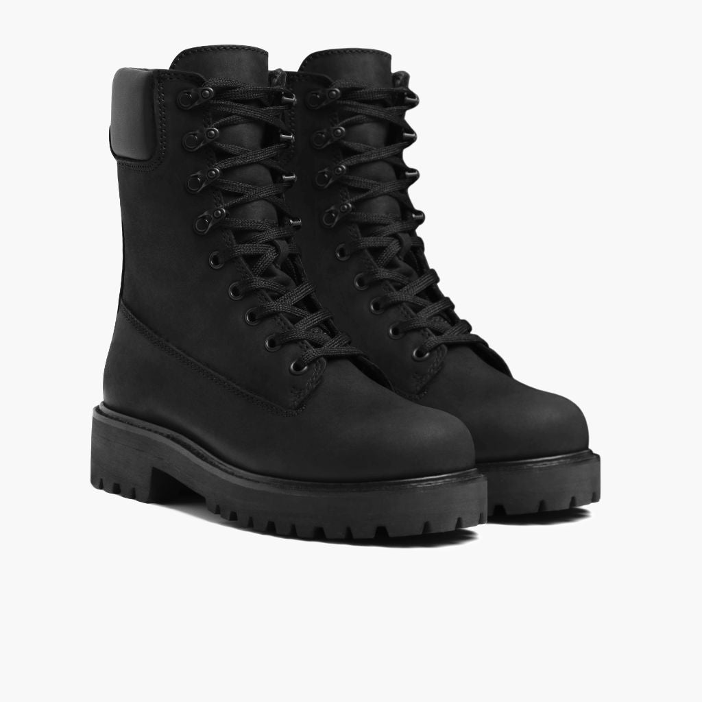 Women's Explorer Combat Boot in Black Matte Leather - Thursday Boots