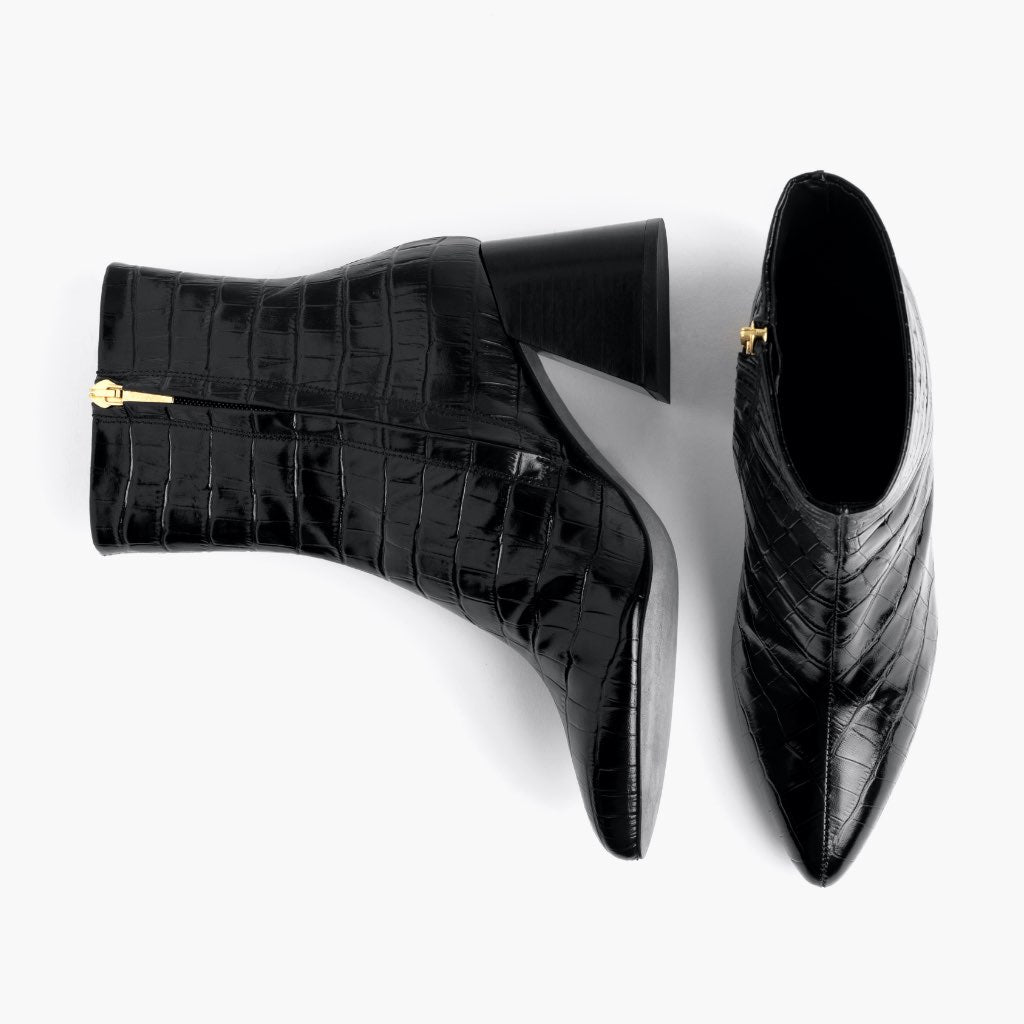 靴 y2k ring heal Buckle Boot crocoleather Women's Heartbreaker 3