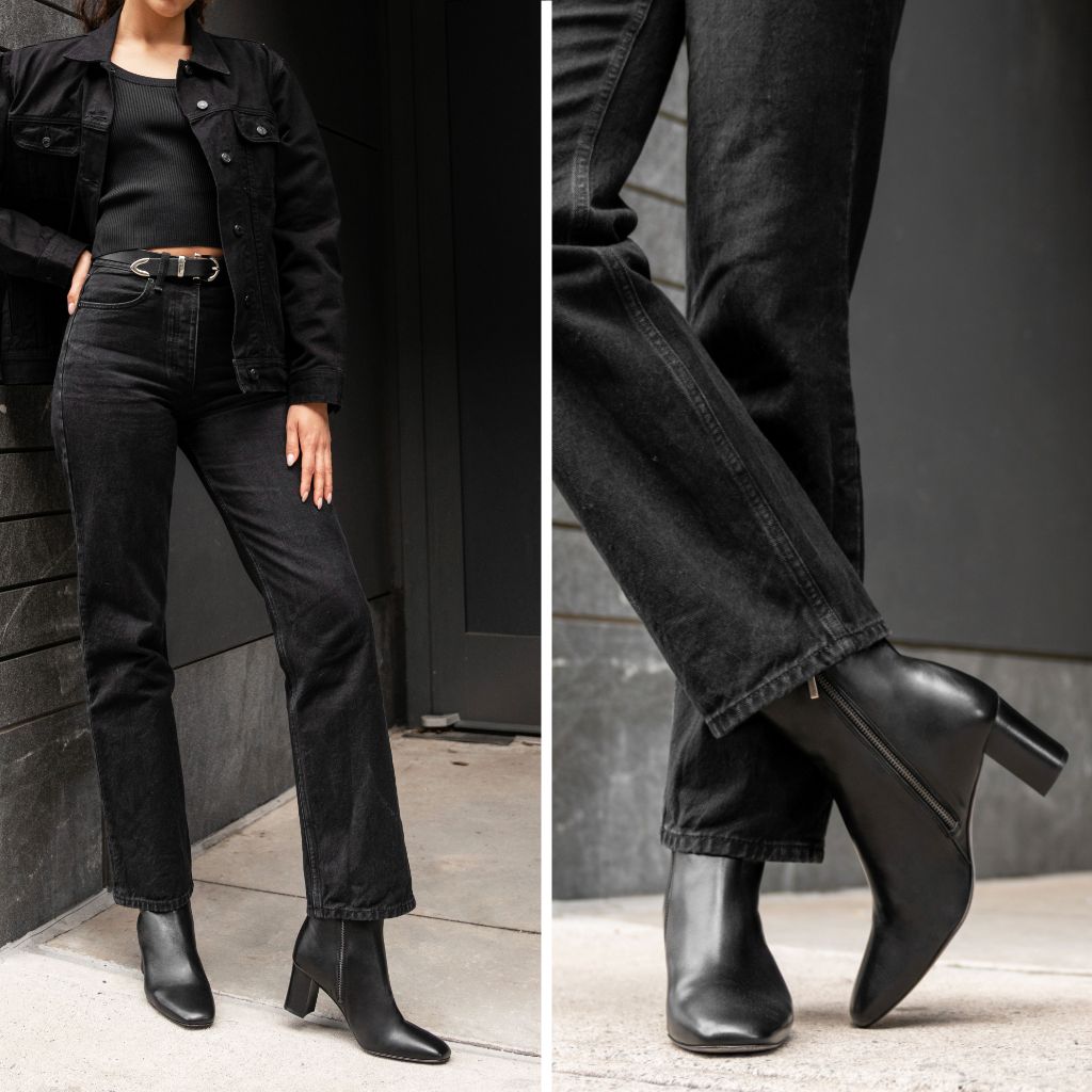 Women's High Standard High Heel Boot In Black Leather