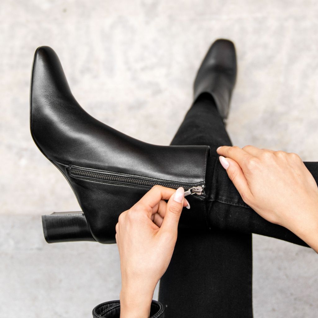 Women's High Standard High Heel Boot In Black Leather - Thursday Women's High Standard High Heel Boot In Black Leather - Thursday