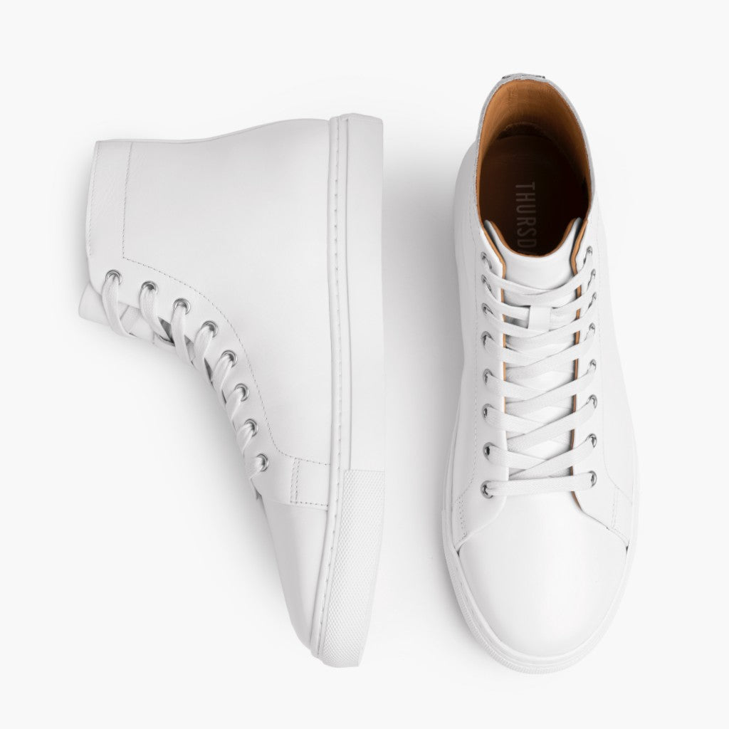 Women's Premier High Top In White Leather - Thursday Boot Company