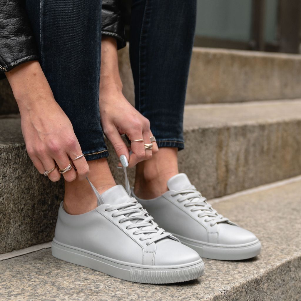 Women's Premier Leather Low Top Sneaker in Light Grey - Thursday
