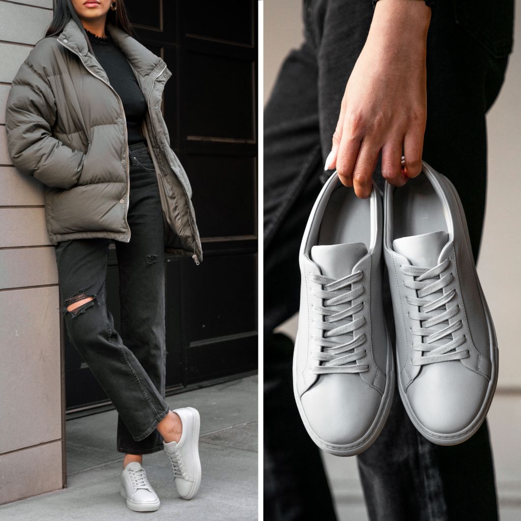 Men's Premier Leather Low Top Sneaker in Light Grey - Thursday
