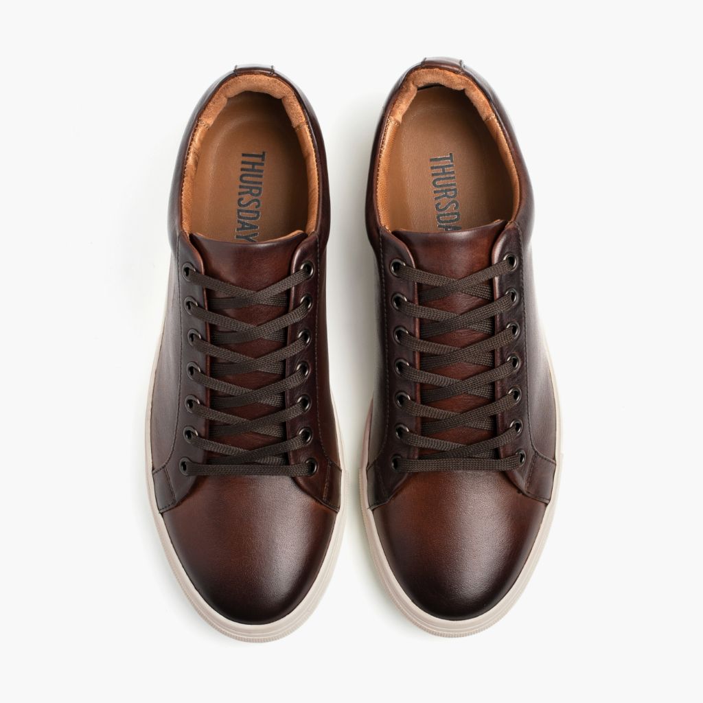 Men's Premier Low Top In Coffee Brown Leather