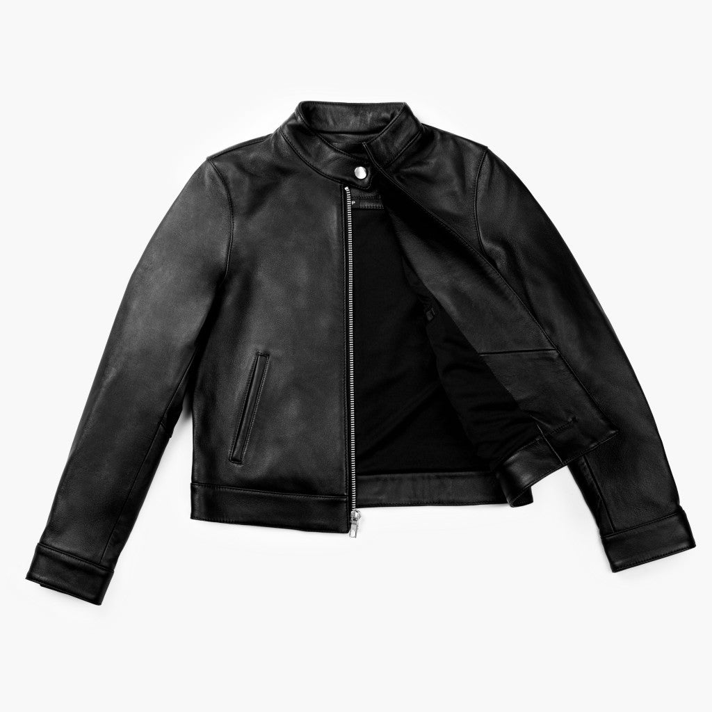 Men's Motorcycle Jacket In Black Matte Leather - Thursday Boot Company