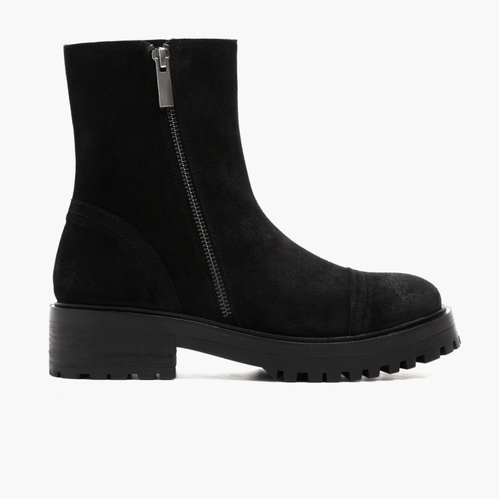 Women's Raider Zip-Up Boot In Black Suede - Thursday Boot Company