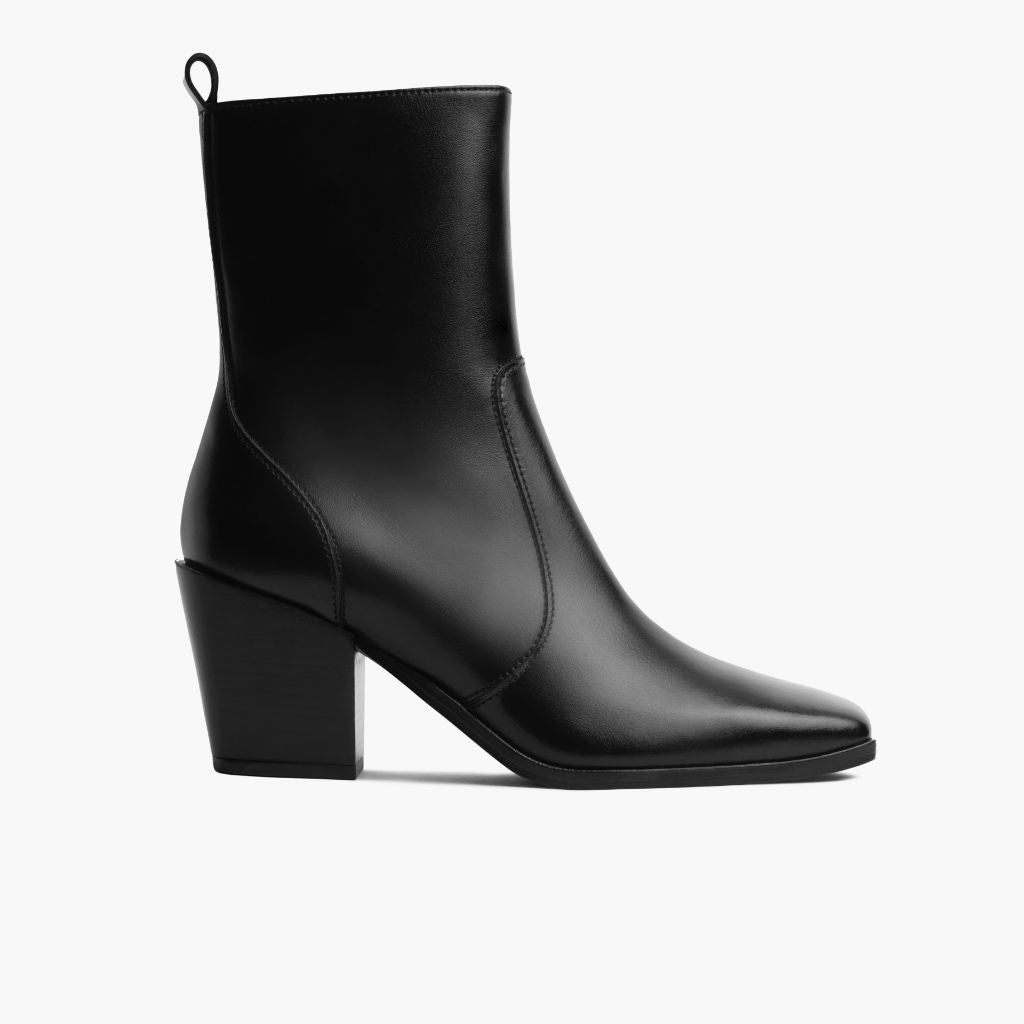 Women's Soho High Heel Zip-Up Boot In Black Leather - Thursday Boots