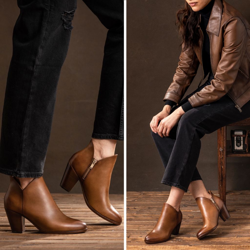 Tan heeled boots womens Clearance