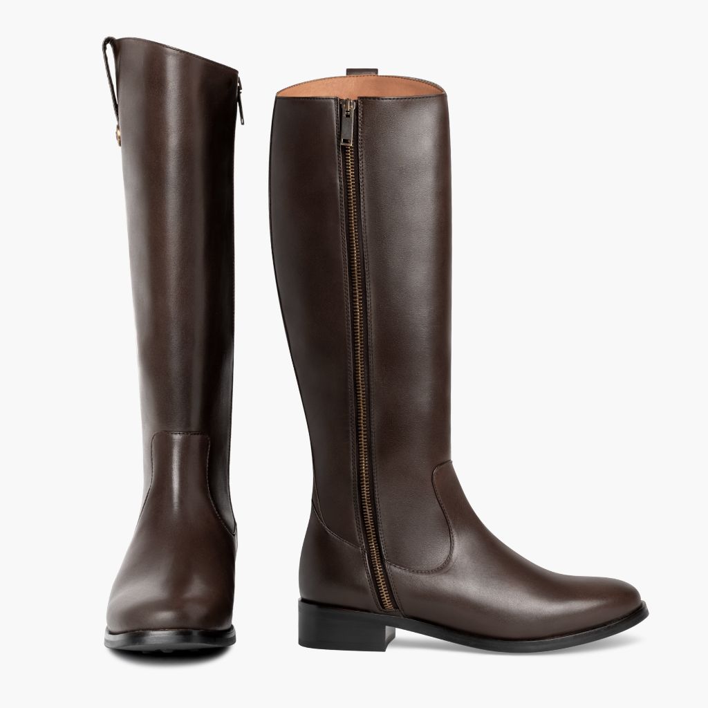 Women's Crown Zip-Up Riding Boot in Dark Brown Leather - Thursday Women's Crown Zip-Up Riding Boot in Dark Brown Leather - Thursday