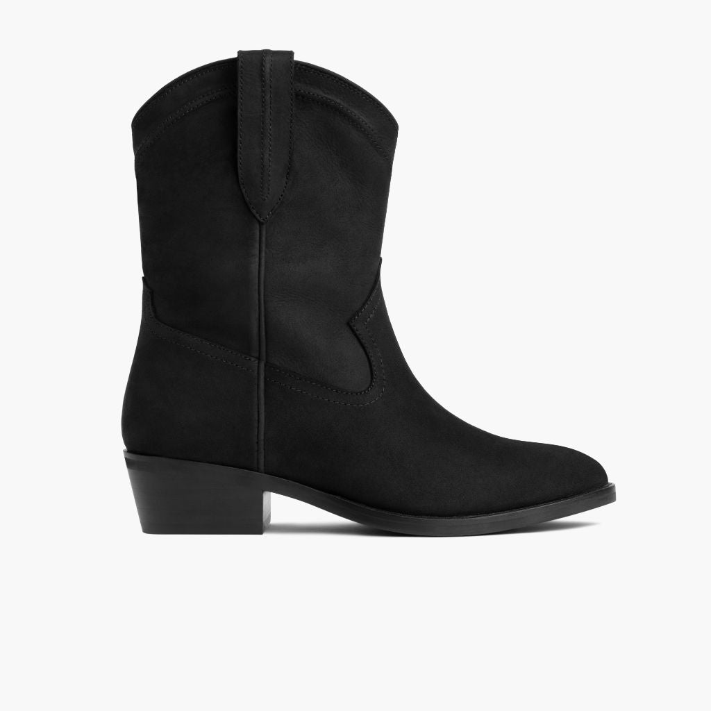 Women's Liberty Western Ankle Boot in Black Matte Leather Thursday