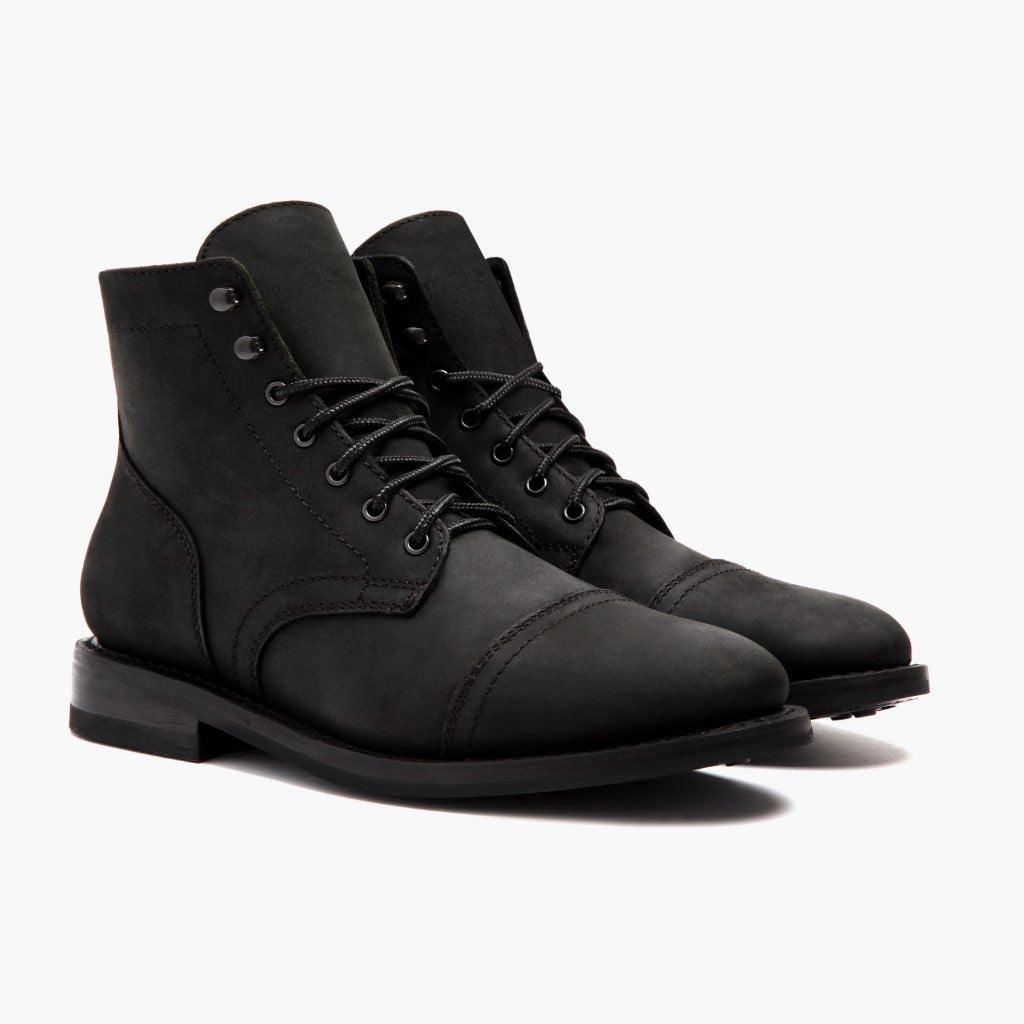 Captain Lace-Up Boot in Black Matte - Thursday Boot Company Product Image