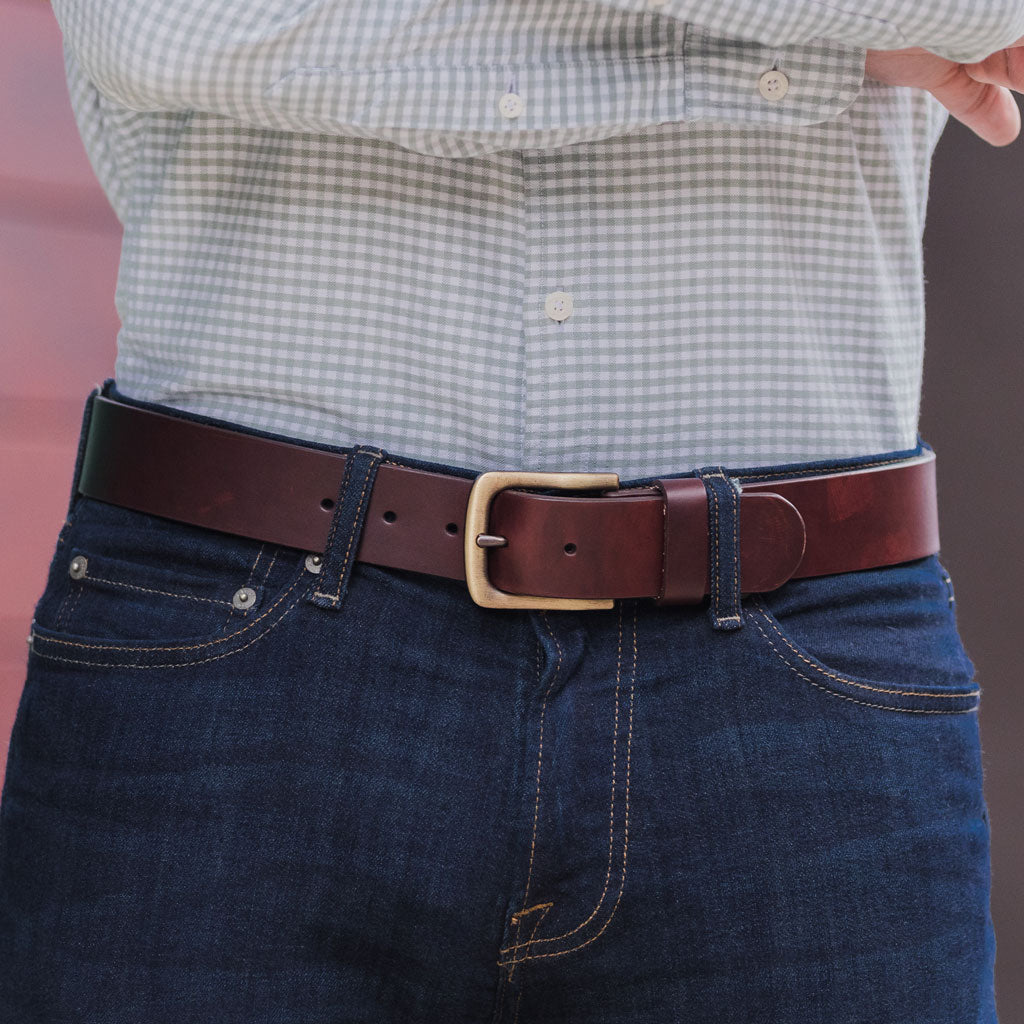 Men's Heritage Leather Belt In Cacao Brown - Thursday Boot Company