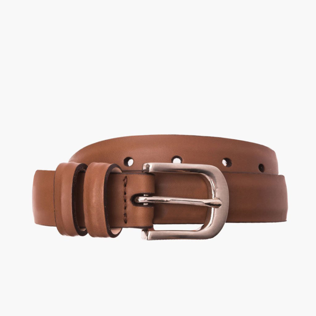 Men's Slim Leather Belt In Chestnut Tan - Thursday Boot Company