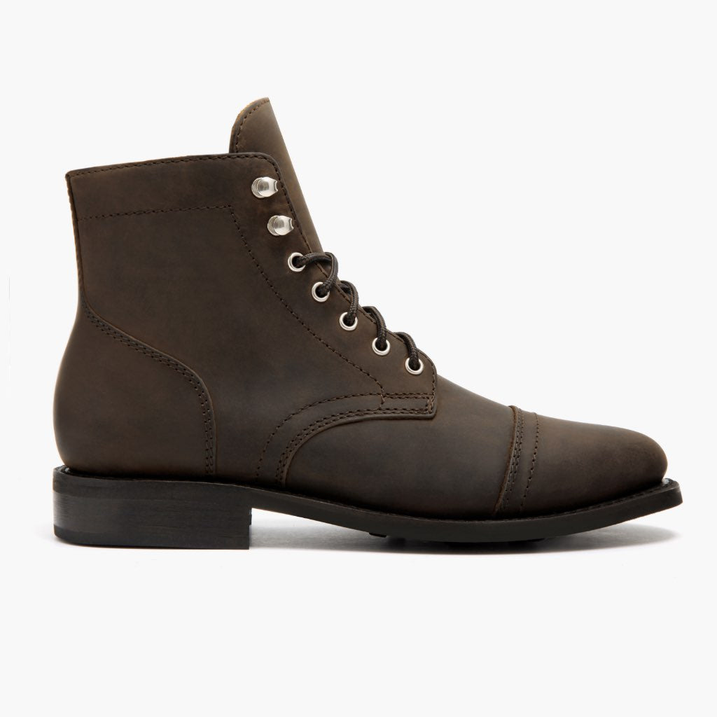 Women's Captain Lace-Up Boot In Tobacco Brown Leather - Thursday Boots