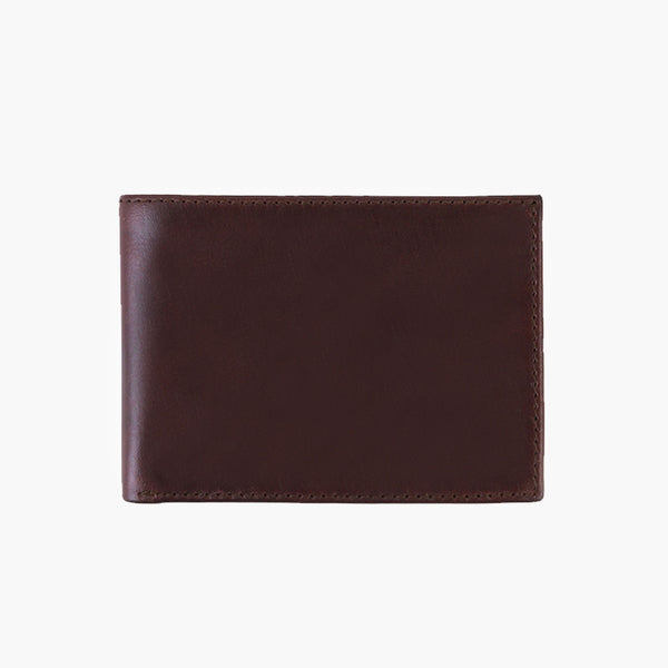 Minimalist Bifold Wallet in Brown Leather - Thursday Boot Company