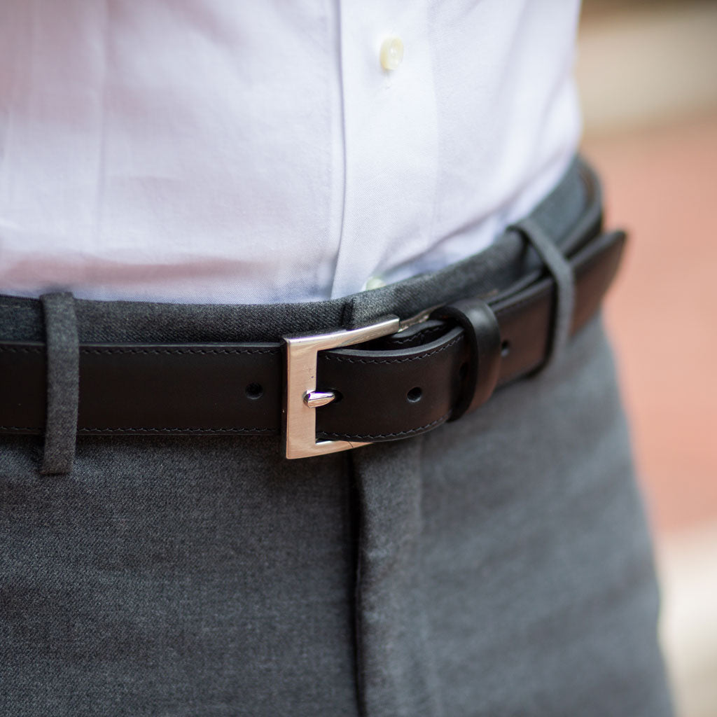 Men's Slim Leather Belt In Cognac Suede - Thursday Boot Company